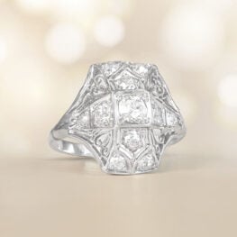 An Original Art Deco Old European Cut Diamond Ring Lumier Ring 14509