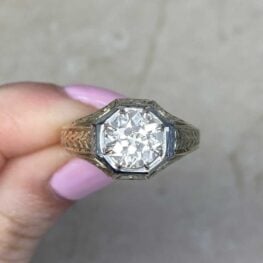 Old European Cut Diamond Engagement Ring Circa 1940 14510 F5
