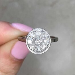 Antique Art Deco Era Diamond Cluster Engagement Ring Acadian Ring 14513