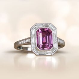 Odell Ring platinum emerald cut diamond ring 14584-Artistic-1000PX