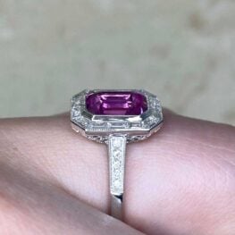 GIA Certified Pink Sapphire and Diamond Ring 14584 F3