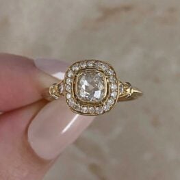 Faro Ring 0.64ct antique cushion cut diamond ring 14604-F5