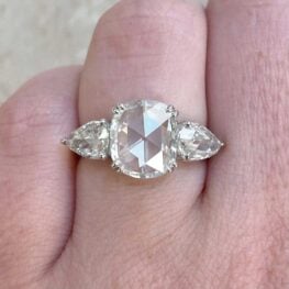 Kensington Ring rose cut platinum diamond ring 14627-F2