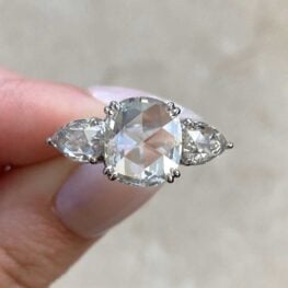 rose cut platinum diamond ring Kensington Ring 14627-F5