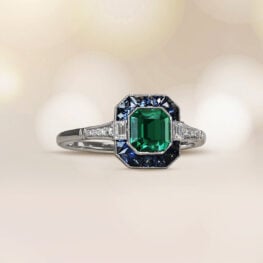 0.96-carat Colombian emerald ring Artistic Picture Ramsen Ring 14697