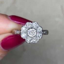 French Edwardian Bezel Set Diamond Ring