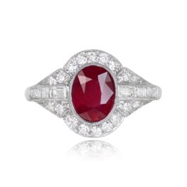 Aster ring oval cut ruby and diamond ring 14742-TV-1000PX