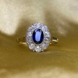 stunning antique cluster diamond and sapphire ring ring Artistic Picture 14746