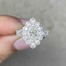 14k White Gold Diamond Engagement Ring Hand Picture 14777 F5