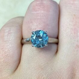 lansing engagement ring aquamarine solitaire on a white gold band
