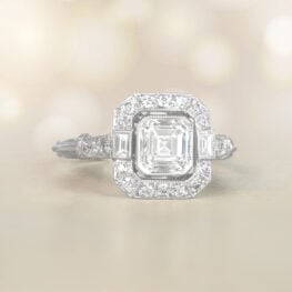 0.89 carat Asscher Cut Diamond Engagement Ring Cannock Ring 14822