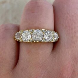 Victorian Era Five-Stone Diamond Engagement Ring - Inwood Ring 14861 F2
