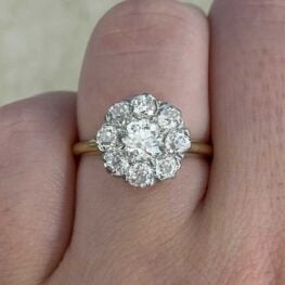 Edwardian Diamond engagement ring featuring an old European cut diamond 14863