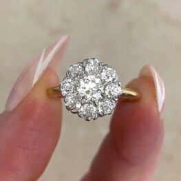 Antique Edwardian Diamond engagement ring VS1 VS2 clarity nola