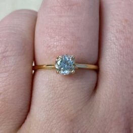 riverhead engagement ring featuring a 0.60 carat aquamarine diamond