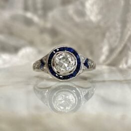 0.40ct Diamond And Sapphire Engagement Ring Artistic Picture 15004