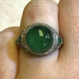 Art Deco Emerald and Diamond Ring - Procida Ring 15012 F2