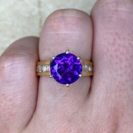 anzac cocktail ring featuring an amethyst stone