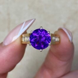 anzac cocktail ring set in 14k yellow gold mounting