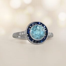 1.00 Carat NaturaL Aquamarine Gemstone Ring Tallis Aquamarine Ring 15029
