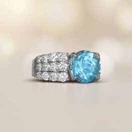 3.71 carat Impressive Gemstone Vintage Aquamarine Ring Artistic Picture 15040
