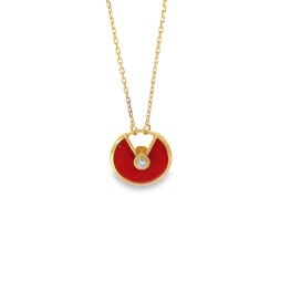 Amullette De Cartier cornelian Necklace With Diamond