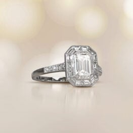 1.51ct Emerald Cut Diamond Ring 15167 Alto Ring Top View Artistic