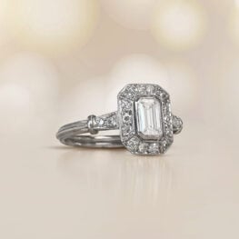 GIA-certified emerald cut diamond ring Artistic Picture 15194