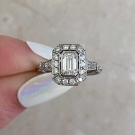 GIA-Certified 0.50 carat Emerald Cut Diamond Engagement Ring - Oxford Ring 15194-F5