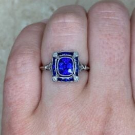 1.32ct Sapphire And Sapphire Halo ring