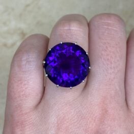 arvola cocktail ring featuring a 16.34 carat round cut natural amethyst