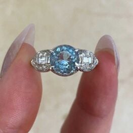 1.76ct Aquamarine and Diamond Engagement Ring - Tiber Ring 15221-F5