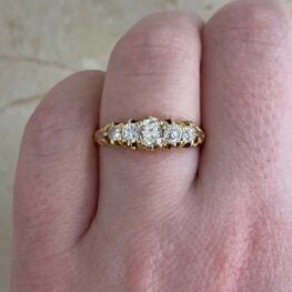 18k Yellow Gold and Diamond Antique Engagement Ring 15231-F2