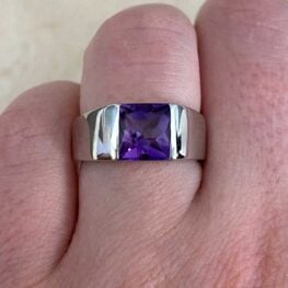 Cartier Amethyst and 18k White Gold Ring 15233-F2