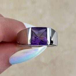 Square Cut Amethyst and