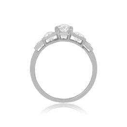 Platinum 5 Stone Art Deco Ring Bellevue Ring Side View 15239
