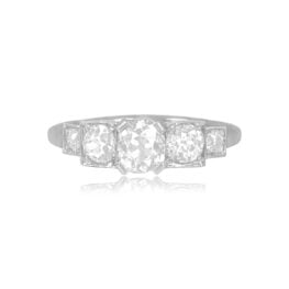 5 Stone Antique Art Deco Ring Bellevue Ring Top View 15239