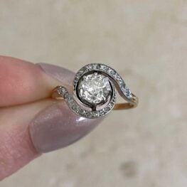 Antique French Edwardian Era Diamond Engagement Ring - Melina Ring 15244-F5