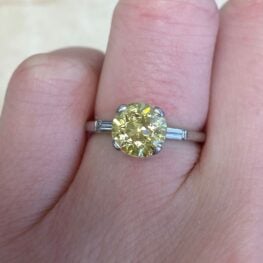 Fancy Yellow Diamond 1.72ct Engagement Ring D118 F3