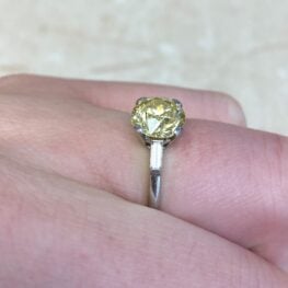 Fancy Yellow Diamond Baguette Diamond Ring D118 F4