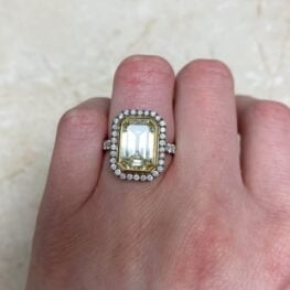 Emerald Cut Fancy Yellow Diamond Ring D3763 F2