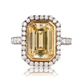 4.04 Carat Fancy Yellow Diamond Ring Bethpage Ring D3763
