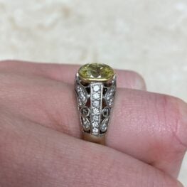 Platinum and Fancy Yellow Diamond Ring - Florham Ring D5140