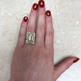 Yellow Diamond Emerald Cut Engagement Ring Paterston Ring F1