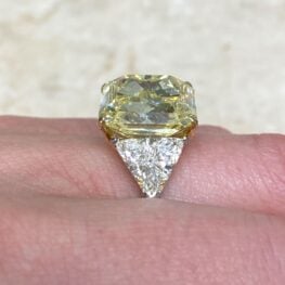 Platinum Fancy Yellow Diamond Engagement Ring D5497 F5