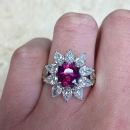 2.56ct Ruby 18k White Gold Engagement Ring DYL18 F3