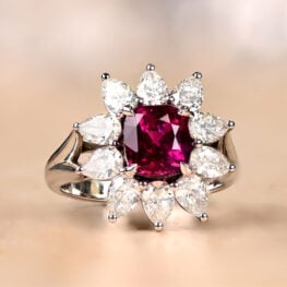 Ruby and Diamond Cluster Ring Ariss Ring Artistic