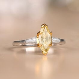 Marquis Cut Fancy Yellow Diamond Engagement Ring DYL22_Artistic