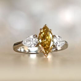 Fancy Yellow Three Stone Marquis Cut Diamond Engagement Ring DYL41-Artistic-1000x1000
