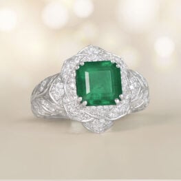 2.51 Carat Natural Zambian Emerald Cut Ring Winslow Ring DYL43